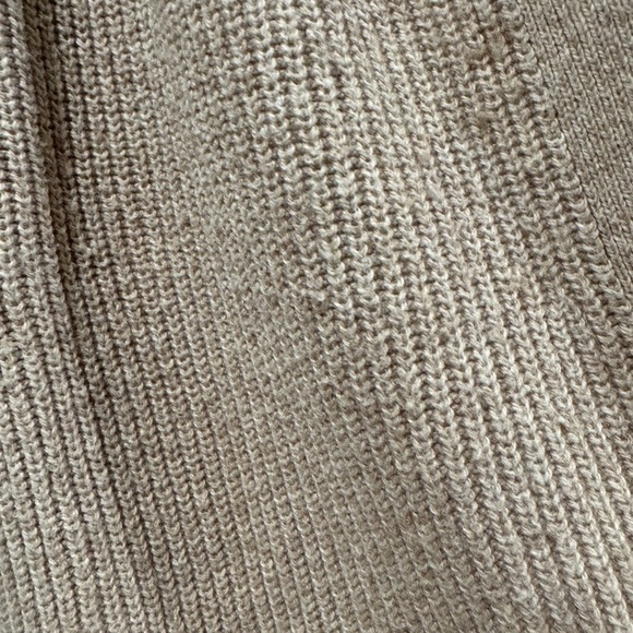 LOFT Cream Wool Blend Knit Open Front Longline Cardigan Sweater Size Medium - Picture 8 of 14